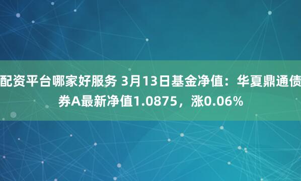 配资平台哪家好服务 3月13日基金净值：华夏鼎通债券A最新净值1.0875，涨0.06%